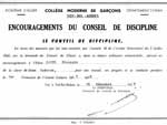 Diplôme d'encouragements trimestriels décernés à François Canto. Cliquez pour agrandir