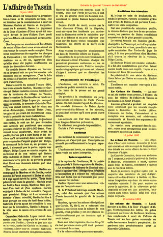 Affaire de Tassin, extraits de l'Avenir de bel-Abbès