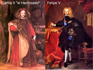 Carlos II et Felipe V de España