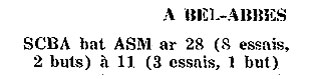 rencontre de rugby en 1934 : SCBA-USM