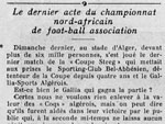 Finale de la coupe STEG en 1928 à Alger