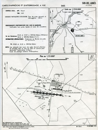 Plan d'atterrissage à vue sur l'aérodrome de Sidi-bel-Abbès